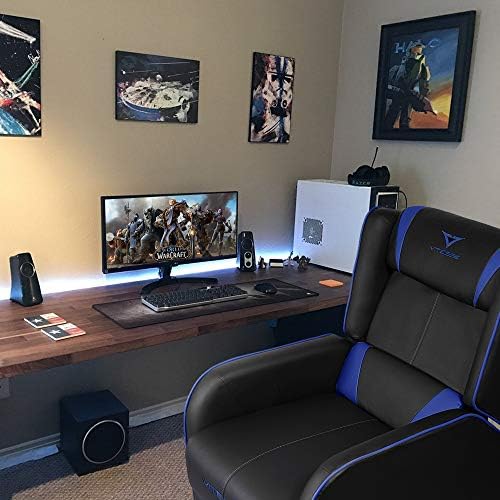VITESSE VIT Gaming Recliner Chair Racing Style Single PU Leather Sofa Modern Living Room Recliners Ergonomic Comfortable Home Theater Seating, Blue. - Image 3