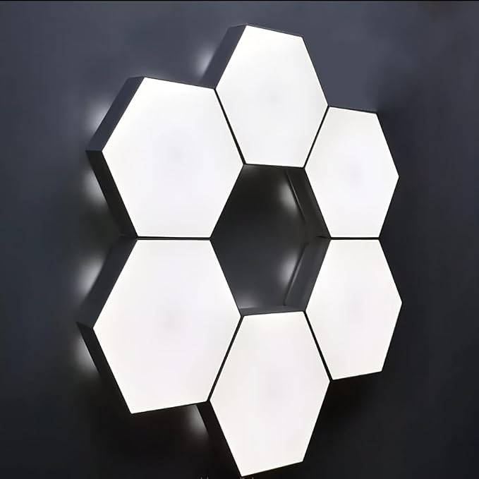 YXQUA Hexagon Wall Light Panels, Touch Control, White, 6 Pack - Image 3
