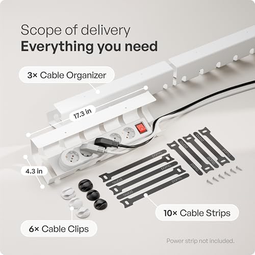 PAMO Cable Management Under Desk, Set of 3 - White - Image 3