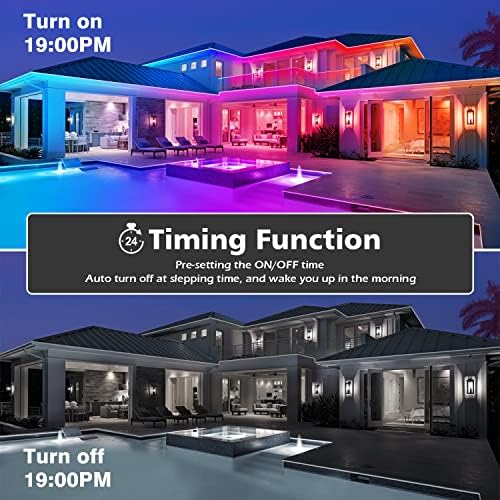 FBZ 60Ft Outdoor Waterproof LED Strip Lights,Music Sync RGB IP65 Led Lights with App Control and Remote,Color Changing Waterproof Led Rope Lights for Outdoor,Balcony,Roof,Garden,Stairs Party (60FT) - Image 5