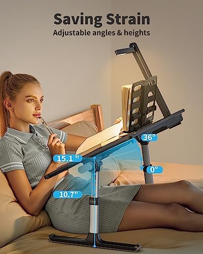 Laptop Bed Tray Desk with LED Desk Light, SAIJI Laptop Stand for Bed - Image 4