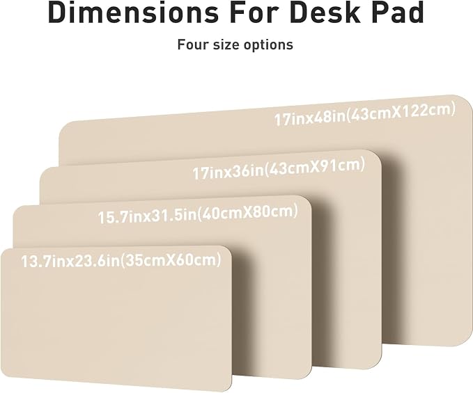Aothia Non-Slip PU Leather Waterproof Laptop Desk Pad Protector, Blotter Mat, Writing and Mouse Pad for Office & Home, Beige, 23.6" x 13.7" - Image 7