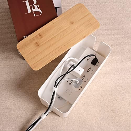 Tuwechen Cable Management Box, Wooden Style Cord Organizer Box - Image 3