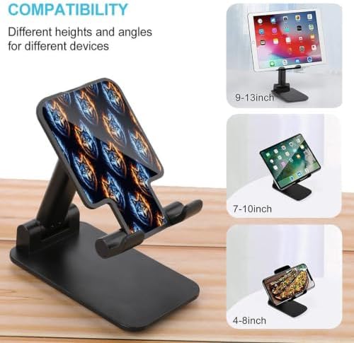 Compact Cool Fire Flame Wolf Art Phone Holder with Angle Height Adjustment - Image 3