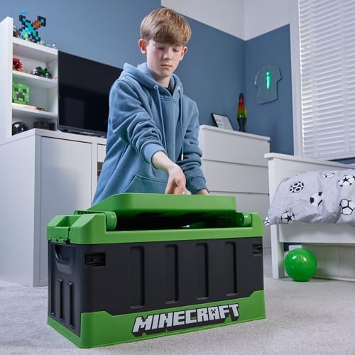 Numskull Minecraft 2-in-1 Toy Storage Box & Folding Chair - Gaming Accessory Organizer with lid and handles for Family Rooms, Official Minecraft Merchandise - Image 4