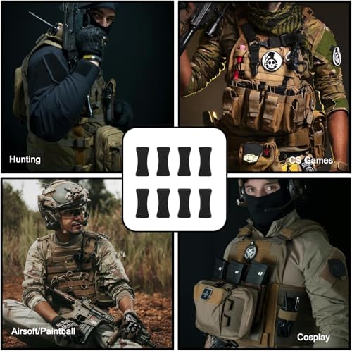 8PCS Tactical Helmet Cable Organizer Set – Reusable NVG Comms Wire Restraints Hook & Loop Fastening Patches for Tactical Headset, Walkie-Talkie, and Communication Gear - Image 3