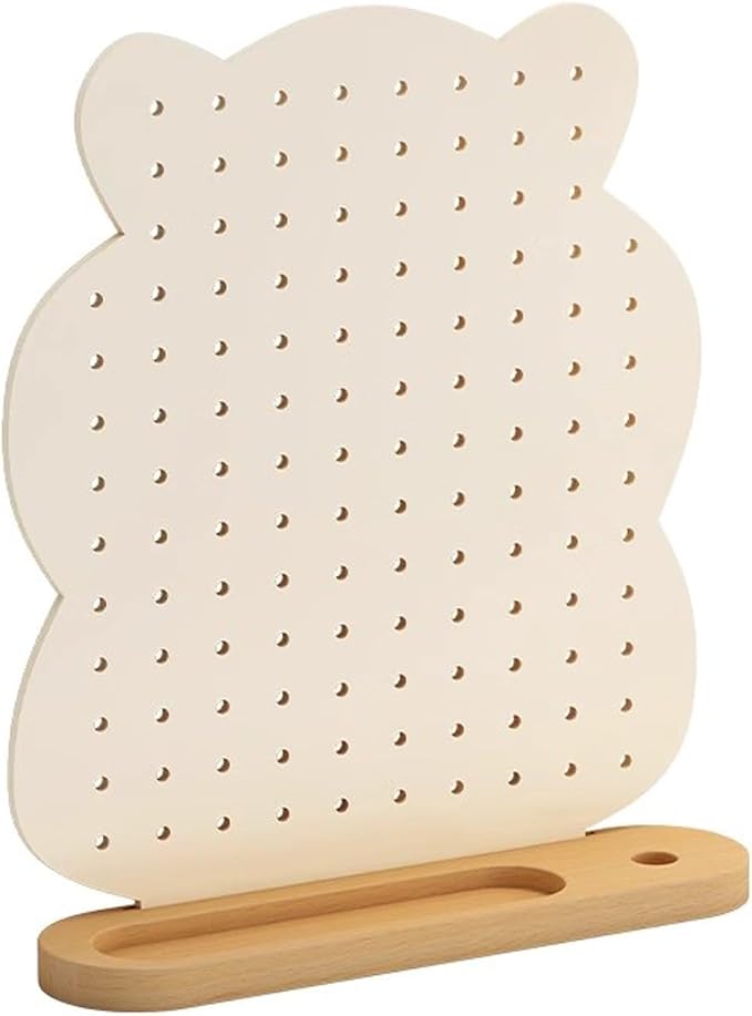 Desk Pegboard Gaming Desk Organizer Desk Back Panel, Solid Wood Base Pegboard, Storage Rack with Pegboard Hook, for Office Dormitory Home Desk(33.7 * 39.4cm) by Unknown