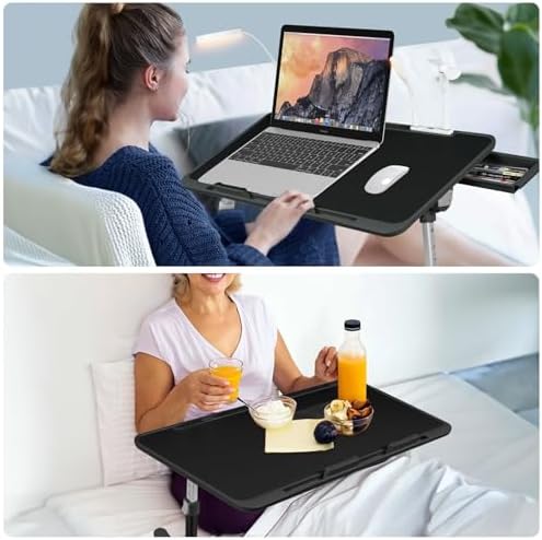 iXTRA Adjustable Laptop Lap Desk with Cooling Fan USB Light for Adults 56x32cm,Black - Image 6