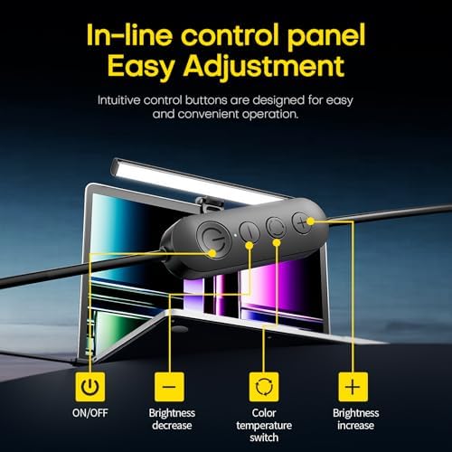 XINBAOHONG Mini Laptop Monitor Light, Computer Monitor Screen Light Care-Reading LED Task Lamp Adjustable Brightness Color Temperature Reading Laptops - Image 3