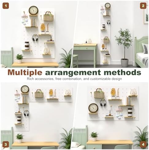 Modular Wooden Peg Board Wall Organizer DIY Thick Pegboard Kit(47.2X62.9in) - Image 3