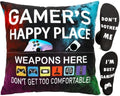 OCCdesign Gamer Gifts for Teenage Boys Men, Gaming Room Decoration, Gamer Pillow Cover and Game Socks Gifts Set, Christmas Stocking Stuffers Ideas for Teens Boys Girls Men Father Boyfriends 18" x 18" by OCCdesign