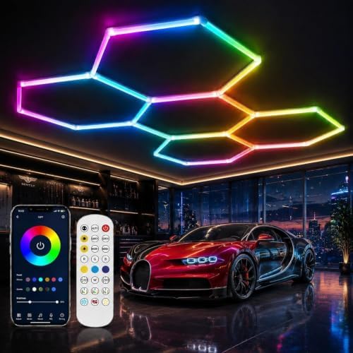 25Pack RGB Hexagon Lights,Music Sync 5Hex LED Hexagon Lights Smart App by RGZZUP