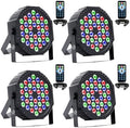 Strobe 36 DJ LED Par Light,RGB Party Lights with Sound Activated Remote DMX Control DJ Dance Uplighting for Christmas Halloween Wedding Party Disco Club Stage Bar Lighting (4 Packs) by VYmaksran