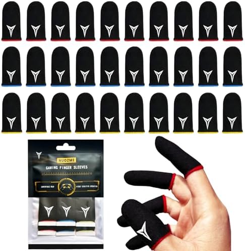 Multicolor 30 Pack,E-Sports Light Model Gaming Finger Sleeves Gloves by NUOZME
