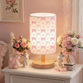Glooglitter Pink Bow Table Lamp Gifts 3 Colors Dimmable Lights 11.02 x 5.12 Inch Night Light Bedside Lamps Decoration for Bedroom Desk Birthday Gifts for Home Decor by Glooglitter
