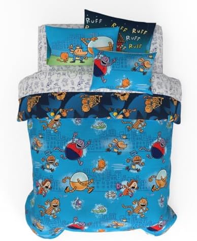 Dog Man Supa Buddies Book Kids Bedding Set, Queen Size 7 Piece Set Super Soft Cozy Reversible Comforter and Sheet Set with Sham, (Officially Licensed Product) by Franco by Franco