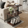 Rolling Side Table with Wheel for Living Room, Adjustable Height Swivel End Table for Different Seating Types, Ideal for Couch, Sofa, Recliner and Living Room, Black Walnut-Look by Bingyouth