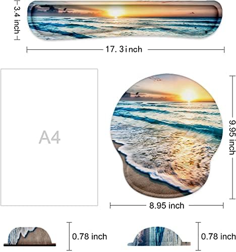 Lateefah Ergonomic Mouse Pad with Wrist Rest and Keyboard Wrist Rest Set | Non-Slip Memory Foam Wrist Rest for Computer Keyboard, Easy Typing, Pain Relief, Mousepad Wrist Support for Home Office Game - Image 6