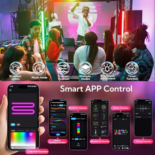 VZZNN SurPlife LED Corner Floor Lamp - Smart RGB Corner Lamp with App & Remote 16 Million Colors & 68+ Scene, Music Sync, Timer Setting - Ideal for Living Rooms, Bedrooms, and Gaming Rooms - Image 5