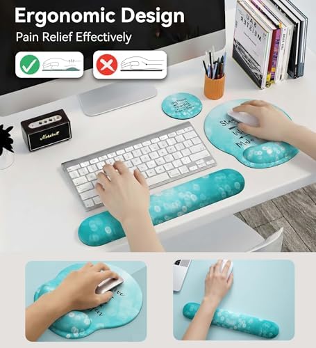 Mouse Pad with Keyboard Wrist Rest,Ergonomic Mousepad Support Set - Image 3