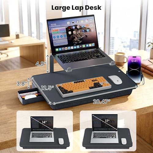 Large Adults Lap Desk for Laptop with Phone Holder & Storage Drawer - Image 2