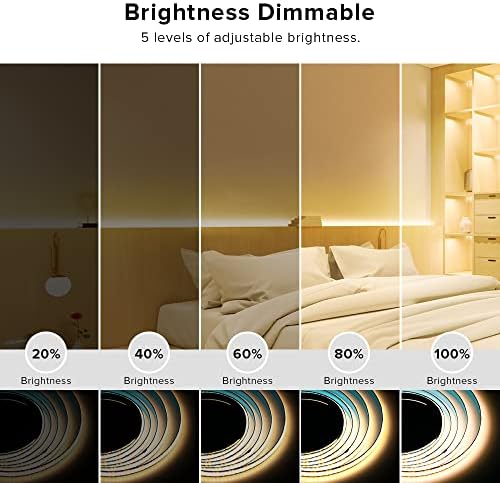 BTF-LIGHTING 5V USB COB LED Strip Lights 3.28FT Warm White 3000K - Image 3