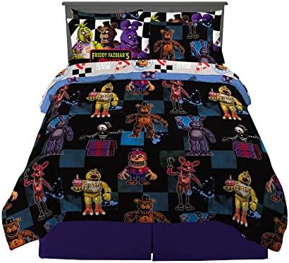 Franco Kids Bedding Super Soft Comforter and Sheet Set with Sham, 7 Piece Full Size, Five Nights At Freddy's by Franco
