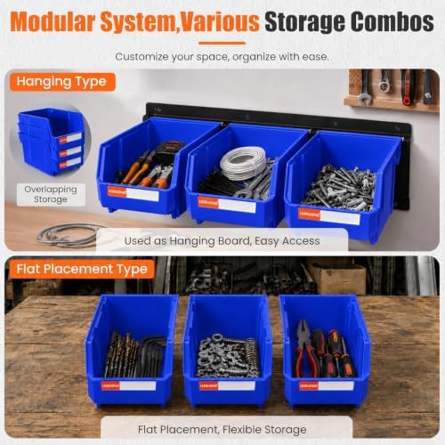 14pc Wall-Mounted Storage Organizer Mixed V1 V2 Combo Blue - Image 5