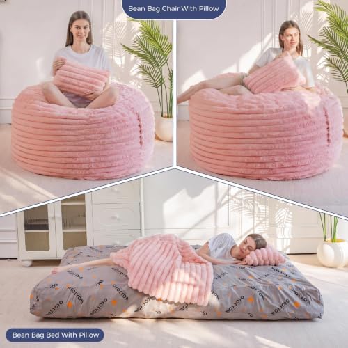 MAXYOYO Bean Bag Chair, Giant Bean Bag Chair for Adults with Pillow - Image 3