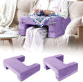 HOMBYS Adjustable Foam Crochet Pillow for Lap Support, Soft Velvet Reading & Gaming Pillow with Side Pocket and Elastic Band, Desk Pillow for Sofa, Bed & Floor, Heights for Adjusting (Purple) by HOMBYS