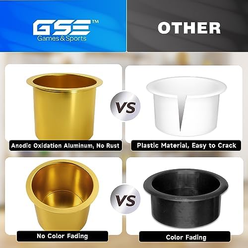 GSE Jumbo Aluminum Cup Holder for Casino Poker Tables, Gold, 2-Pack - Image 4