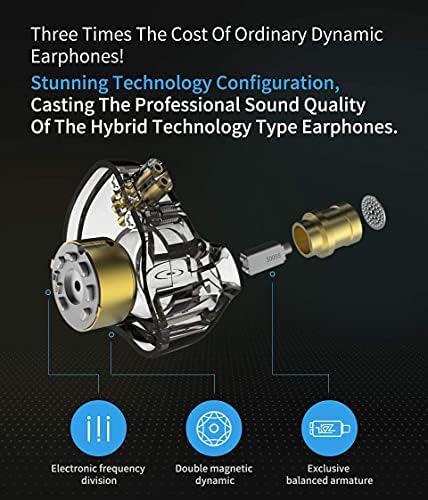 KZ ZSN Pro Dual Drivers 1BA 1DD in Ear Earphones HiFi Power Bass Earbuds Headphones High Clarity Sound Wired Earphones with Detachable Cable for Audiophile Musician - Image 2