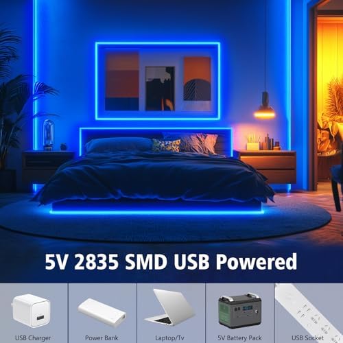 echosari Strip Lights USB 9.8Ft 180 LED Strip Lights Cuttable Each 2835 SMD - Image 4