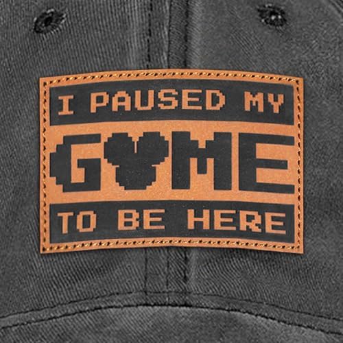 Hat for Men Women, Baseball Cap Gifts for Men Women, Adjustable Cotton Leather Patch Trucker Baseball Cap - Image 3