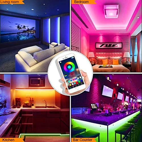 LED Strip Lights 32.8ft, Multicolor RGB LED Light Strips, 5050 LED Tape Lights, Music Sync Color Changing+Remote Control +APP Controlled LED Strip Lights for Bedroom Party Christmas Decoration - Image 6