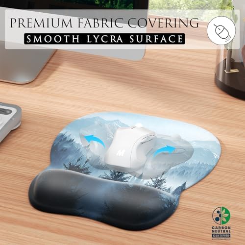 MROCO Ergonomic Mouse Pad with Gel Wrist Rest, 9.4 x 8.1 in, Cloud Forest - Image 2