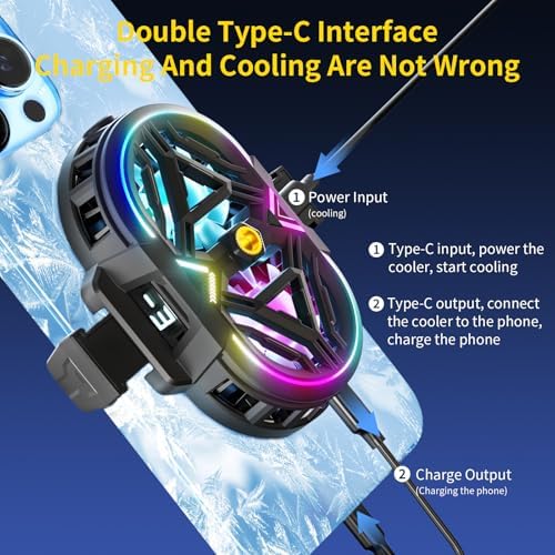 Neveika Cell Phone Cooler with LED, Cooling Power, Compatible with 2.5-3.5 Inch Wide Smartphones for Gaming, Live Streaming and Video Recording - Image 5