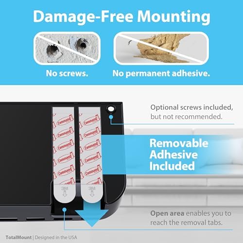 TotalMount Drop-Free Remote Holder – Removable Adhesive Strips – Pro Black - Image 4