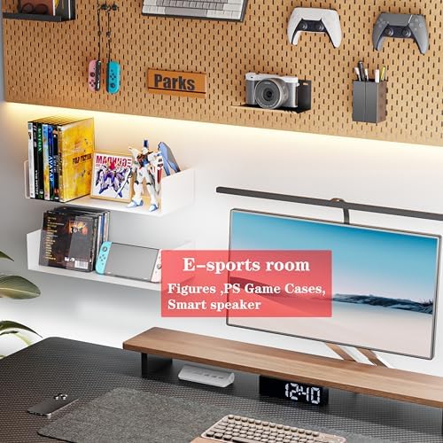 Metal Bali Floating Wall Shelves 15.5IN for Storage and Decor Wall Mounted CD DVD&Books Perfume, Make up Storage Shelves Living Room, Bedroom, Bathroom & Kitchen,2Pack (White, 15.5 INCH) - Image 6