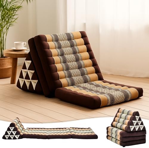 Leewadee Thai Foldable Floor Mat 67 x 21 inches Kapok with Backrest by Leewadee