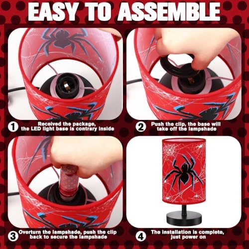 Glooglitter Spider Table Lamp for Bedroom Decor Spider Bedroom Bedside Lamp - Image 6