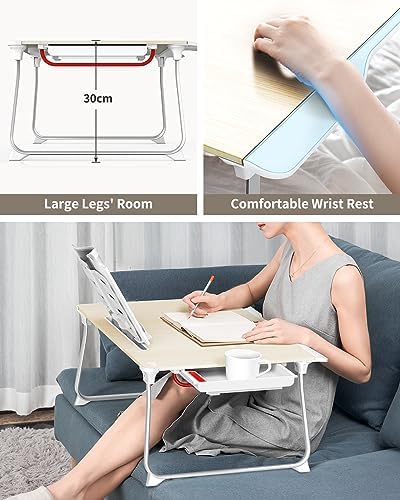 SAIJI Folding Bed Desk for Laptop, Extra Large Folding Bed Tray Table - Image 5