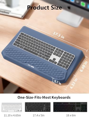 2-in-1 Ergonomic Keyboard Stand with Wrist Rest, Blue - Image 4