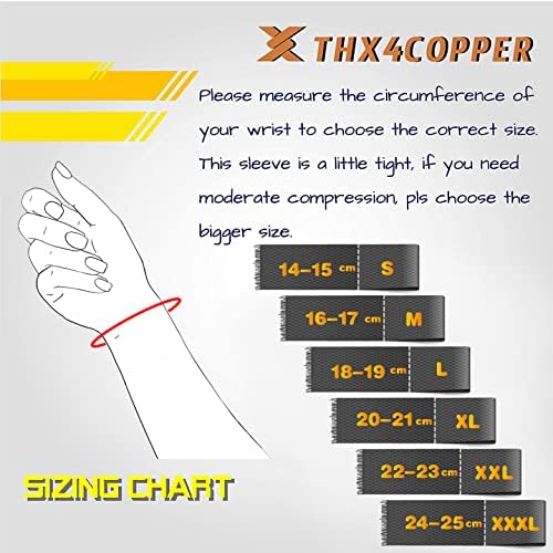 THX4COPPER Compression Wrist Sleeve(1 Pair)-Copper Infused Wrist Support for Men&Women-Improve Circulation and Recovery (XXX-Large, Black) - Image 3
