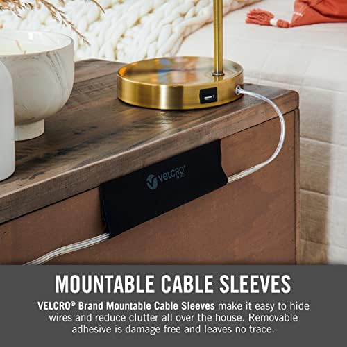 VELCRO Brand Mountable Cable Sleeve, Black, 3 Ft Cable Raceway - Image 4