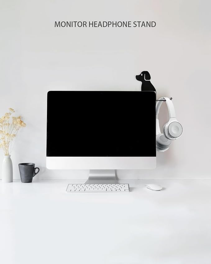 Monitor Stand Headphone Hanger with Puppy Tail Hook - Image 5