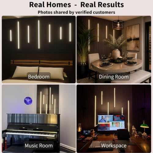 Slat Wall Lights 6pcs Adhesive LED Panel Lights with Touch Switch - Image 4