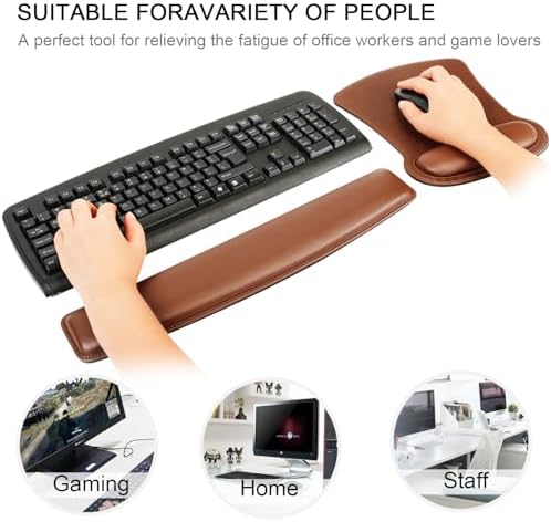 RICHEN Keyboard Wrist Rest Pad and Mouse Wrist Rest Support Mouse Pad Set,Sturdy & Comfortable & Lightweight for Easy Typing & Pain Relief-Ergonomic Support (Brown) - Image 6