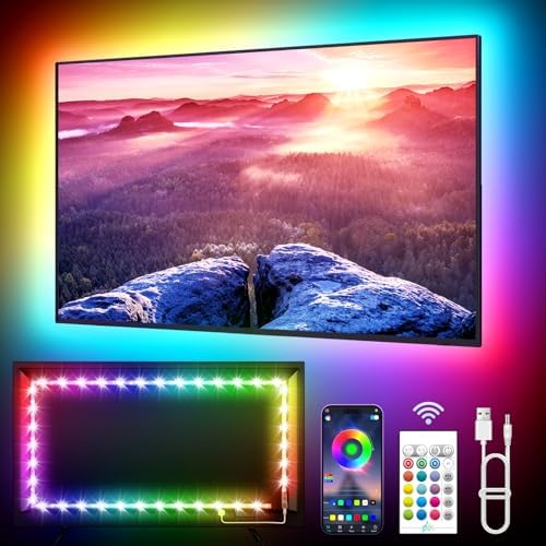 KANTUTOE LED Lights for TV, 23ft Backlights for 75-100in TV, RGB Backlight with Music Sync Bluetooth APP and Remote Control, USB Powered LED Strip for Bedroom Home Decor by KANTUTOE