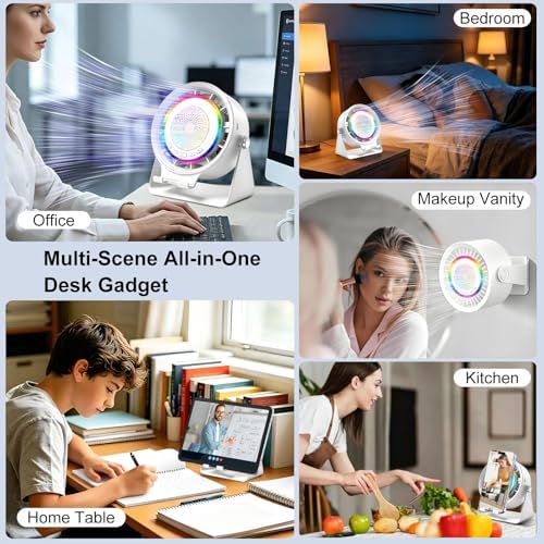 Bluetooth Speaker Desk Fan with Phone Stand & RGB Light - Image 7